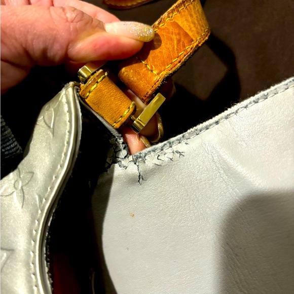 Louis Vuitton gray shimmer purse - Picture 2 of 5